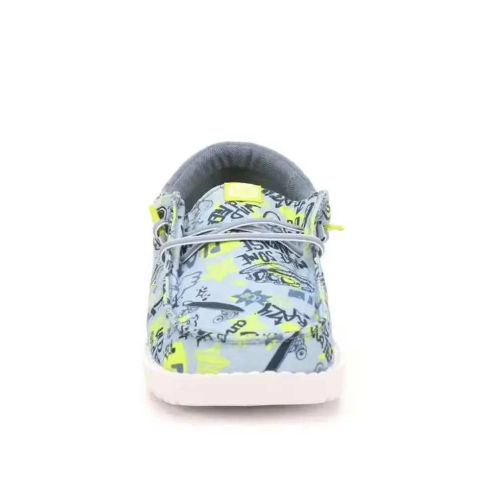 Hey Dude Wally Funk Graffiti Mix 42627-425 Toddler Blue Casual Shoes UWU1041